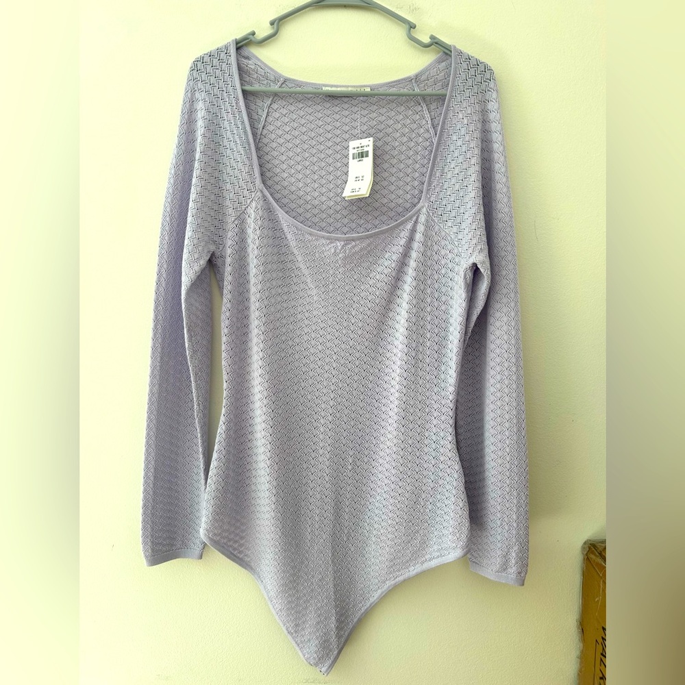 Pointelle Squareneck Bodysuit - dusty purple NWT